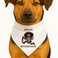 Adios Bichachos Funny Skull USA-Made Doggie Bandana