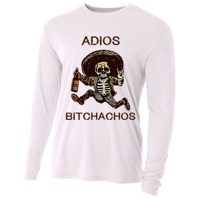 Adios Bichachos Funny Skull Cooling Performance Long Sleeve Crew