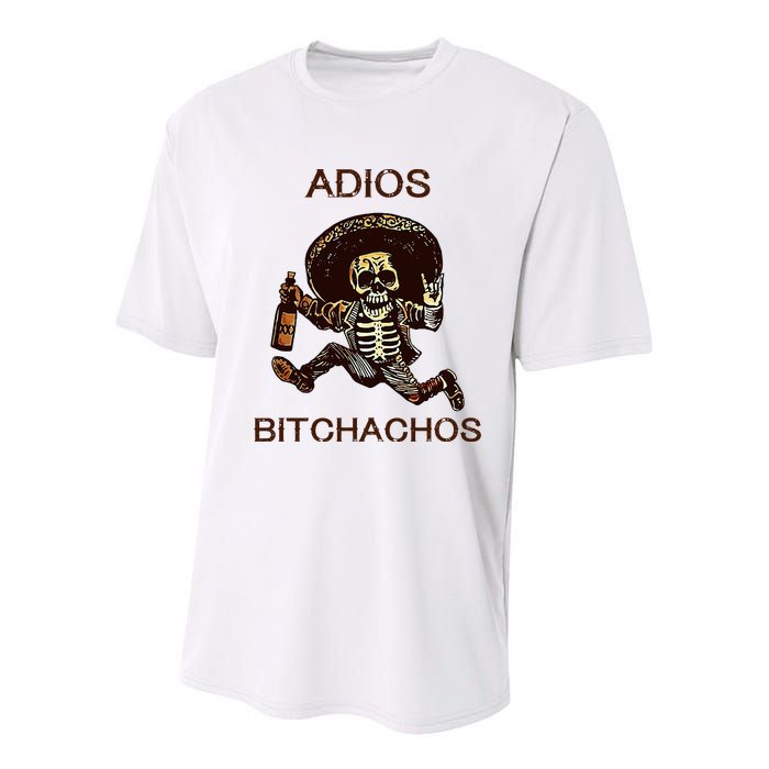 Adios Bichachos Funny Skull Youth Performance Sprint T-Shirt