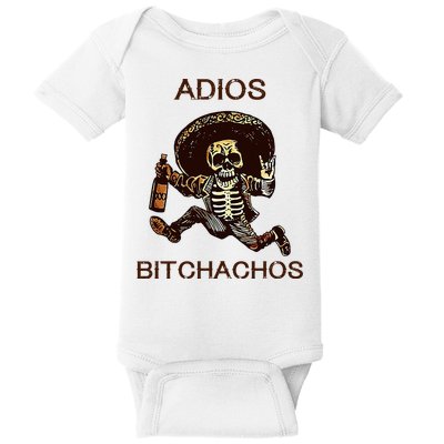 Adios Bichachos Funny Skull Baby Bodysuit