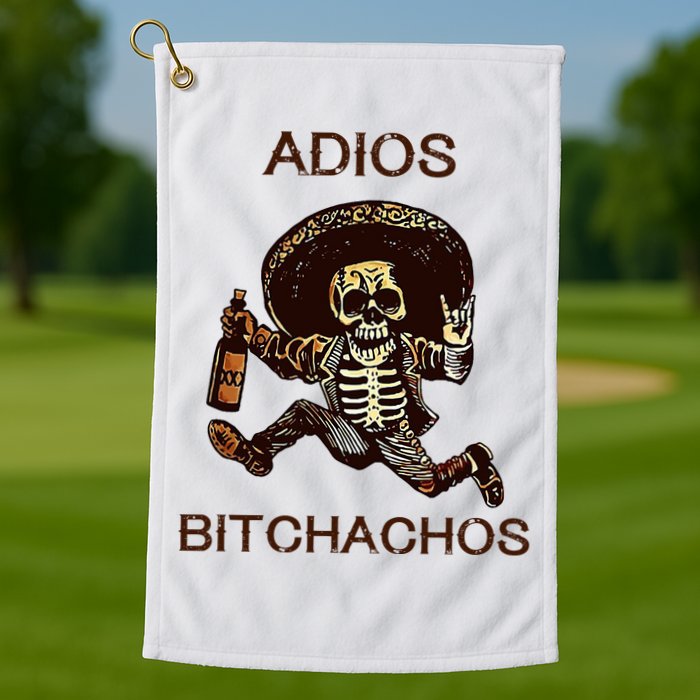 Adios Bichachos Funny Skull Golf Towel