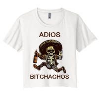 Adios Bichachos Funny Skull Women's Crop Top Tee