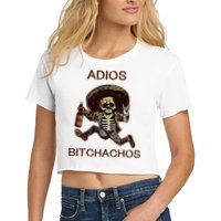 Adios Bichachos Funny Skull Women's Crop Top Tee