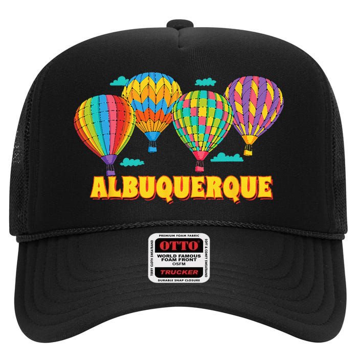 Albuquerque Balloon Festival New Mexico Fiesta High Crown Mesh Back Trucker Hat