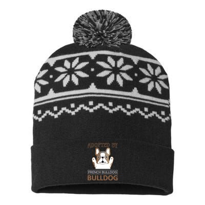 Adopted By French Bulldog USA-Made Snowflake Beanie