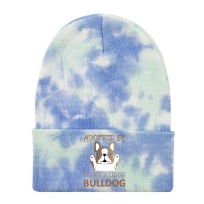 Adopted By French Bulldog Tie Dye 12in Knit Beanie