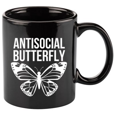 Antisocial Butterfly Funny Introverted 11oz C Handle Ceramic Mug