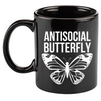 Antisocial Butterfly Funny Introverted 11oz C Handle Ceramic Mug