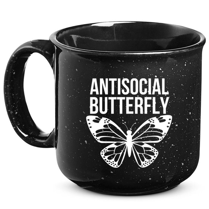 Antisocial Butterfly Funny Introverted 15oz Campfire Ceramic Mug
