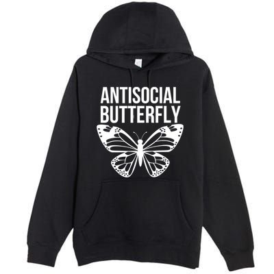 Antisocial Butterfly Funny Introverted Premium Pullover Hoodie