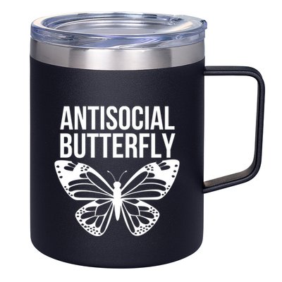 Antisocial Butterfly Funny Introverted 12oz Stainless Steel Coffee Mug