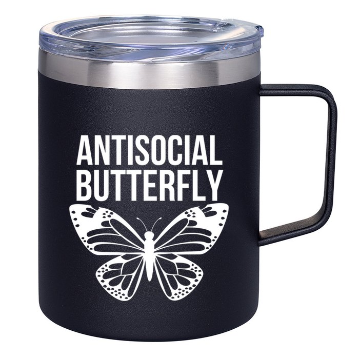 Antisocial Butterfly Funny Introverted 12oz Stainless Steel Coffee Mug