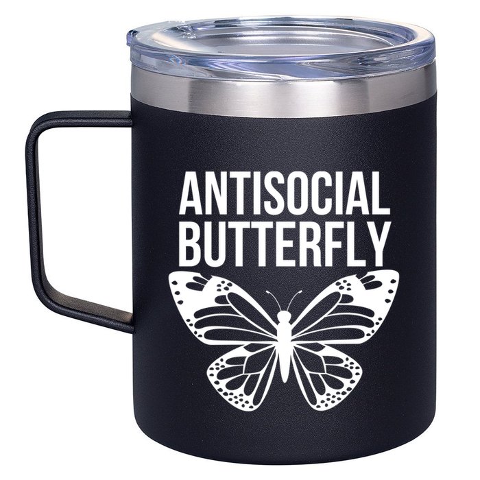 Antisocial Butterfly Funny Introverted 12oz Stainless Steel Coffee Mug