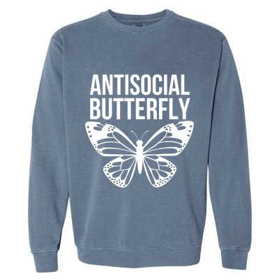 Antisocial Butterfly Funny Introverted Garment-Dyed Sweatshirt