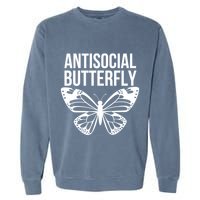 Antisocial Butterfly Funny Introverted Garment-Dyed Sweatshirt
