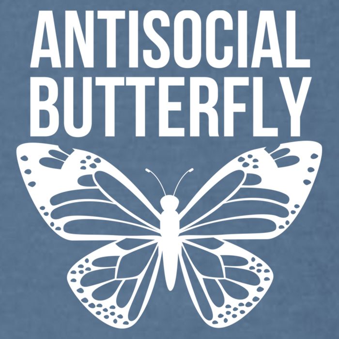Antisocial Butterfly Funny Introverted Garment-Dyed Sweatshirt