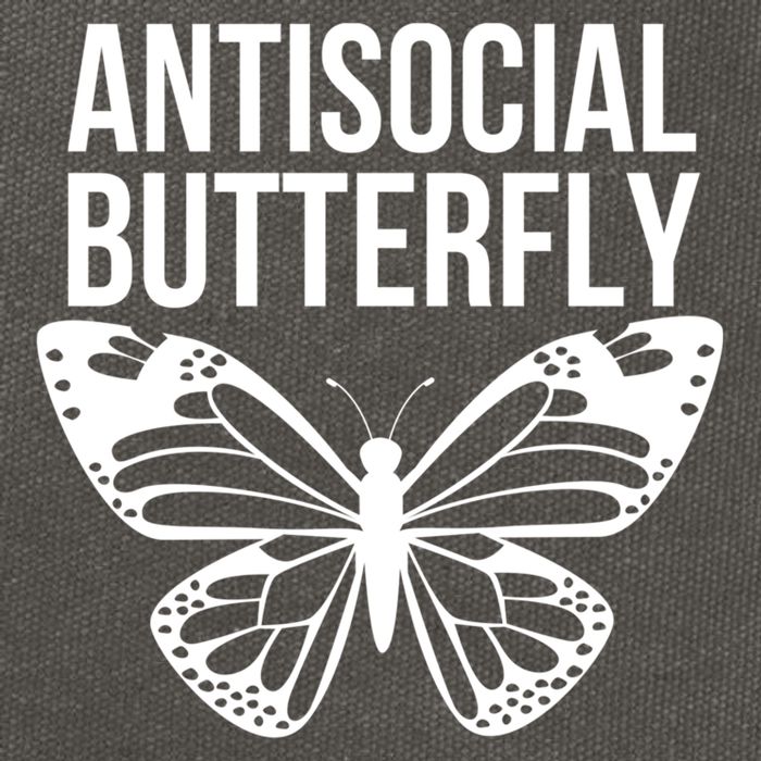 Antisocial Butterfly Funny Introverted Cotton Canvas Backpack
