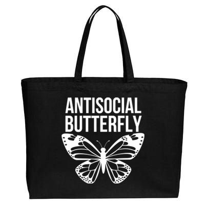 Antisocial Butterfly Funny Introverted Cotton Canvas Jumbo Tote