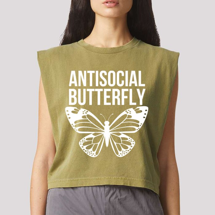 Antisocial Butterfly Funny Introverted Garment-Dyed Women's Muscle Tee