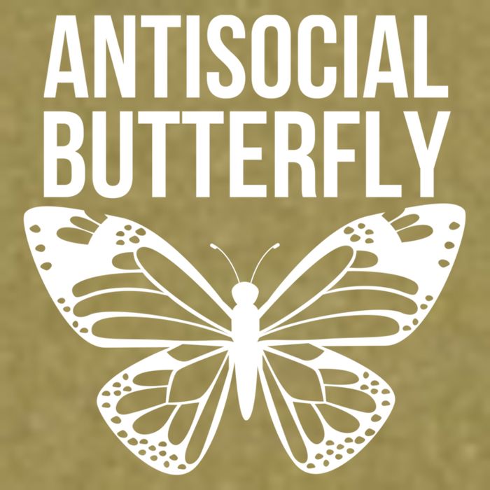 Antisocial Butterfly Funny Introverted Garment-Dyed Women's Muscle Tee