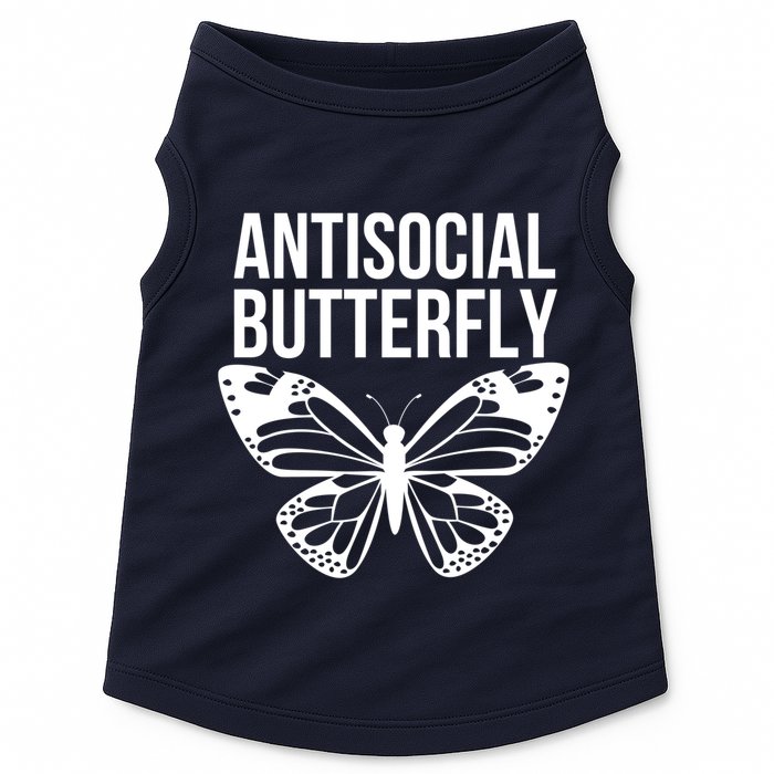 Antisocial Butterfly Funny Introverted Doggie Tank