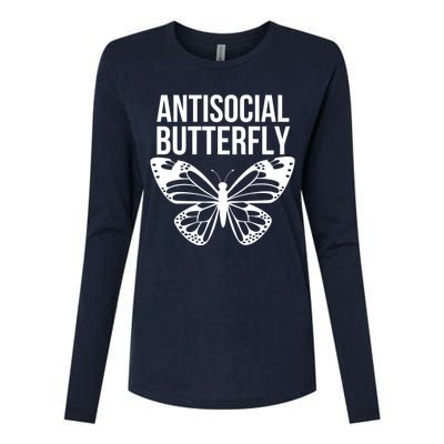 Antisocial Butterfly Funny Introverted Womens Cotton Relaxed Long Sleeve T-Shirt