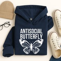 Antisocial Butterfly Funny Introverted Hoodie
