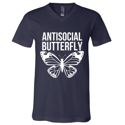 Antisocial Butterfly Funny Introverted V-Neck T-Shirt