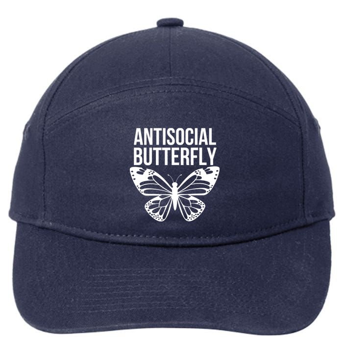 Antisocial Butterfly Funny Introverted 7-Panel Snapback Hat