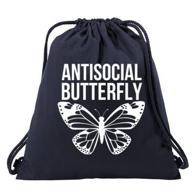 Antisocial Butterfly Funny Introverted Drawstring Bag