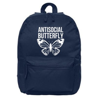 Antisocial Butterfly Funny Introverted 16 in Basic Backpack