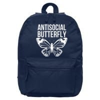 Antisocial Butterfly Funny Introverted 16 in Basic Backpack