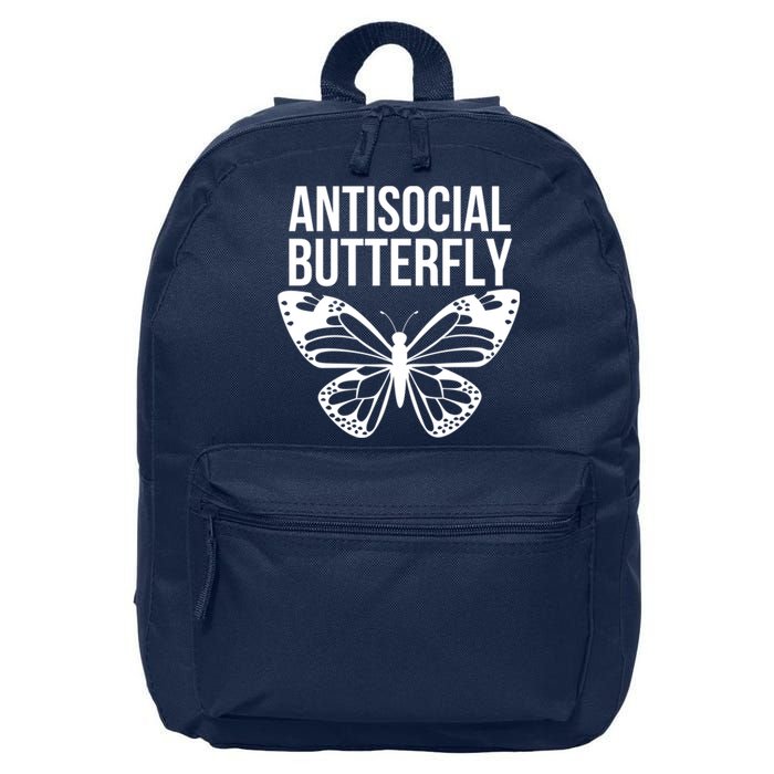 Antisocial Butterfly Funny Introverted 16 in Basic Backpack