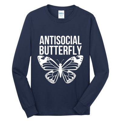 Antisocial Butterfly Funny Introverted Tall Long Sleeve T-Shirt