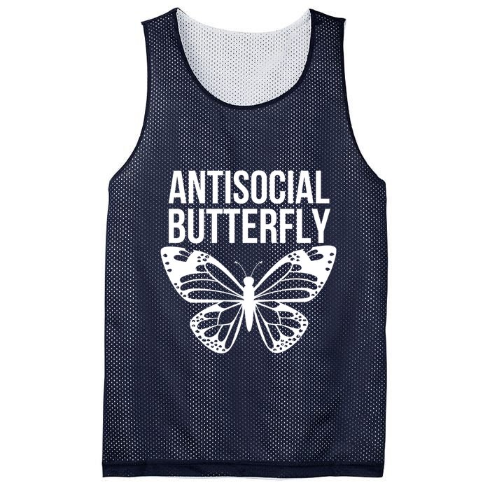 Antisocial Butterfly Funny Introverted Mesh Reversible Basketball Jersey Tank