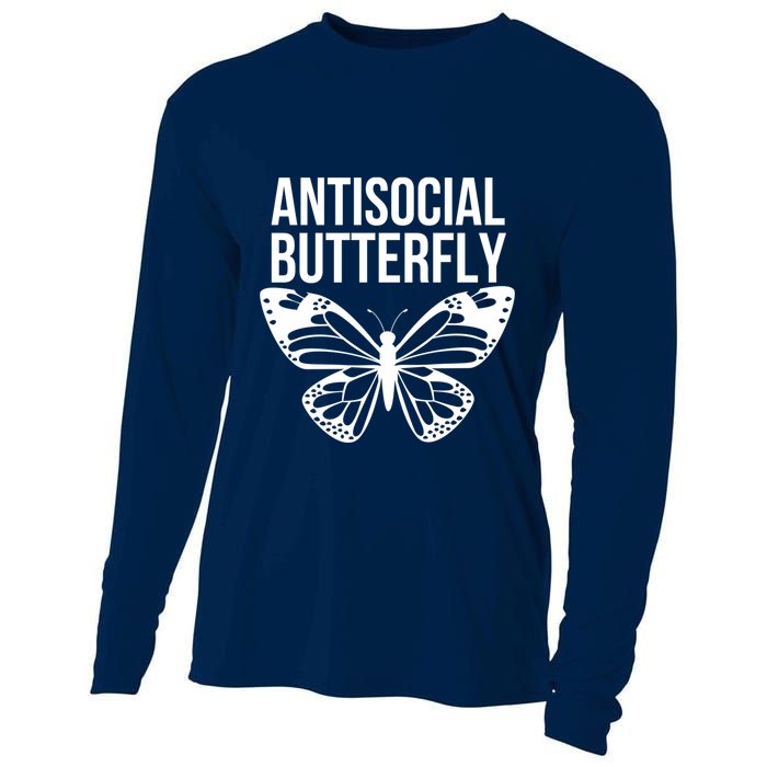 Antisocial Butterfly Funny Introverted Cooling Performance Long Sleeve Crew