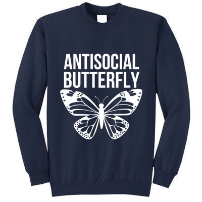 Antisocial Butterfly Funny Introverted Tall Sweatshirt