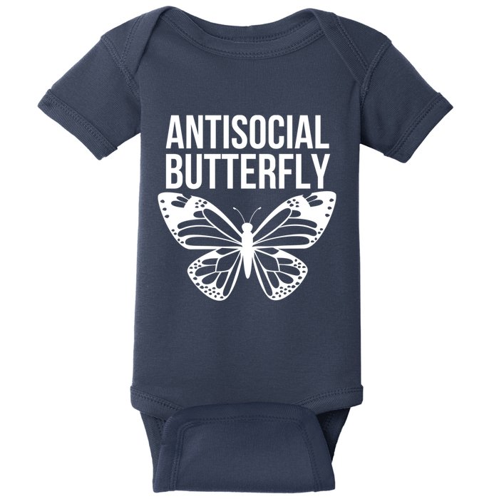 Antisocial Butterfly Funny Introverted Baby Bodysuit