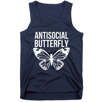 Antisocial Butterfly Funny Introverted Tank Top
