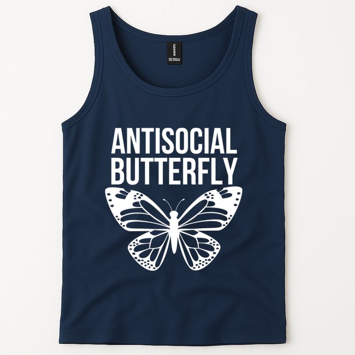 Antisocial Butterfly Funny Introverted Tank Top