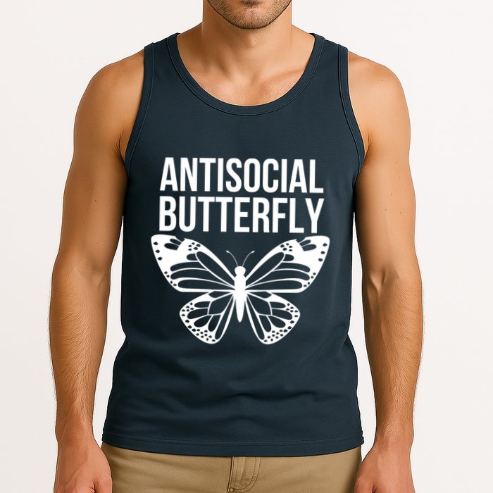 Antisocial Butterfly Funny Introverted Tank Top