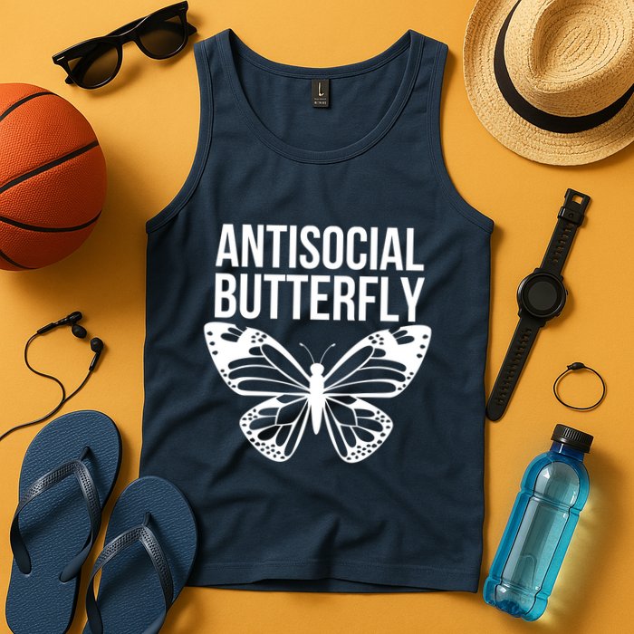 Antisocial Butterfly Funny Introverted Tank Top