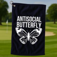 Antisocial Butterfly Funny Introverted Golf Towel