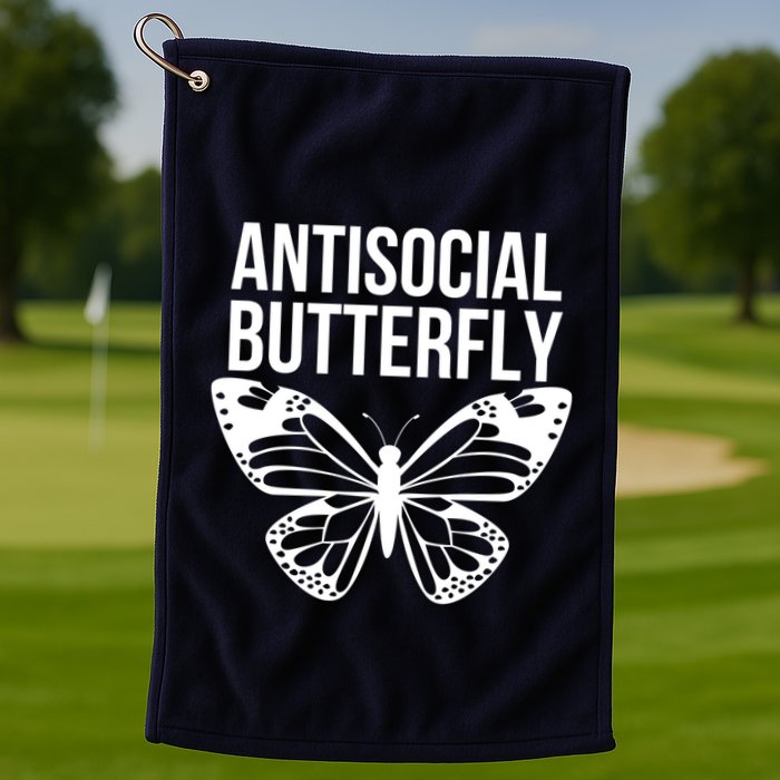 Antisocial Butterfly Funny Introverted Golf Towel