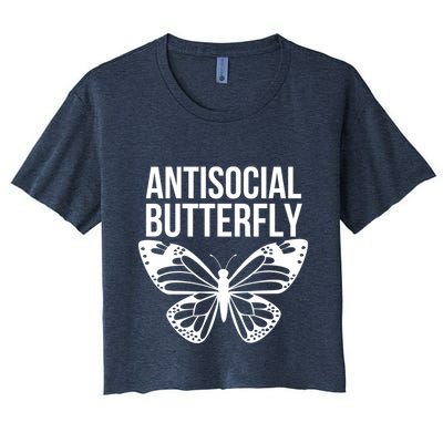 Antisocial Butterfly Funny Introverted Crop Top