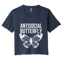 Antisocial Butterfly Funny Introverted Crop Top