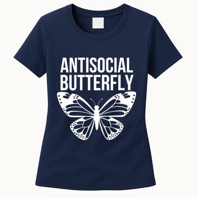 Antisocial Butterfly Funny Introverted Womens T-Shirt