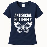 Antisocial Butterfly Funny Introverted Womens T-Shirt