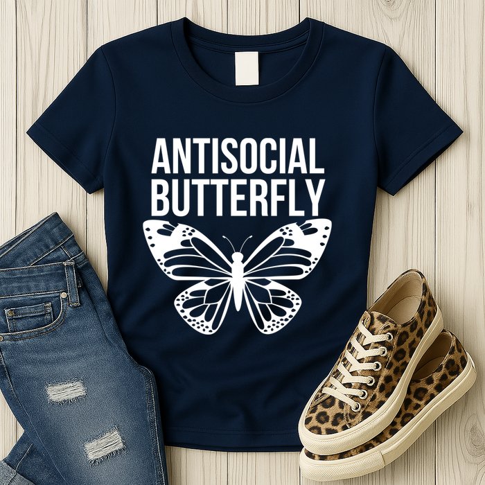 Antisocial Butterfly Funny Introverted Womens T-Shirt