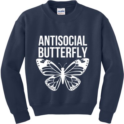 Antisocial Butterfly Funny Introverted Kids Sweatshirt